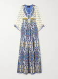 Printed silk-crepe maxi dress