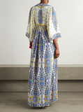 Printed silk-crepe maxi dress