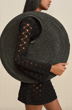 Amun raffia bag in black
