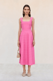 Leigh midi dress in pink