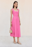 Leigh midi dress in pink