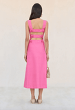Leigh midi dress in pink