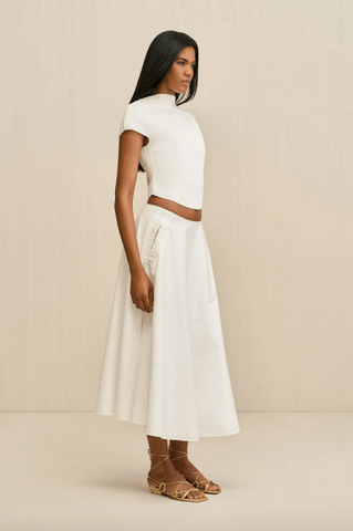 Ely midi skirt in white