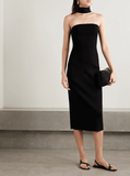 Erika black midi dress