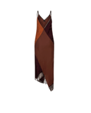 Asymmetrical Patchwork Satin brown Dress