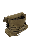 Tie Me shoulder bag in suede green