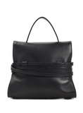 small Tie Me tote bag in black