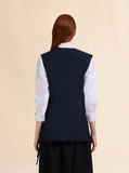 Waistcoat with side slits in navy