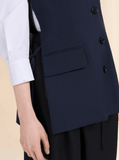 Waistcoat with side slits in navy