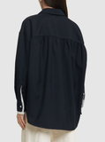 Wool classic shirt in navy