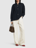 Wool classic shirt in navy