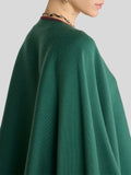 Reversible wool cape with degradé paisley motif