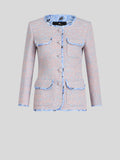 Blue and pink tweed jacket