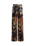 Envers satin trousers with flower and animal motif