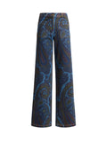 Wide-leg jeans in stretch cotton denim