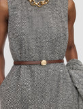 Arden Reversible Slim Leather Belt in black