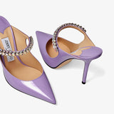 Bing 100mm crystal-embellished mules in lilac