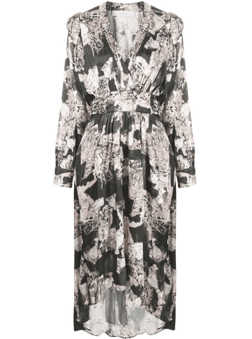abstract-print high low dress