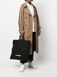 logo-print tote bag in black