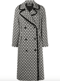 geometric-patterned double-breasted coat