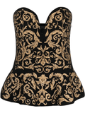 patterned-jacquard strapless top