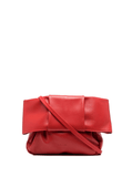 Red leather shoulder bag