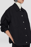 logo-print shirt jacket