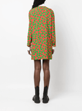 apple-print shirt dress