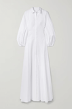 Pleated cotton-poplin dress