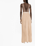 rhombus-embroidered V-neck gown