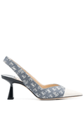 Liya 65mm monogram-jacquard pumps