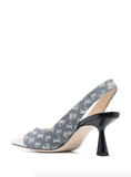 Liya 65mm monogram-jacquard pumps