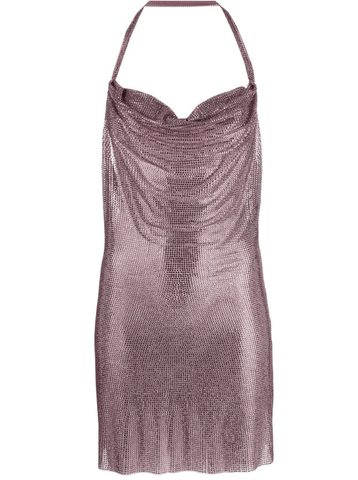 Embellished net mini dress