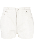 paisley-print denim shorts in white