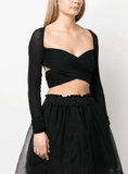 sweetheart-neck cropped top